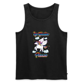 Not Gluten Please - Einhorn Ernährung Gesundheit - Männer Premium Bio Tank Top - Schwarz - Vorne - Michal (187cm)