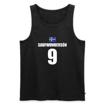 Saufwunderson Island Sauf Trikot Mallorca - Männer Premium Bio Tank Top - Schwarz - Vorne - Michal (187cm)