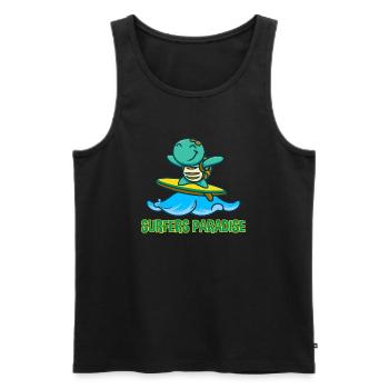 Kawaii Turtle Surfer - Sunglasses and - Men's Premium Organic Tank Top - black - Front - Michal (187cm)