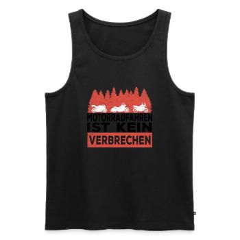 Motorradfahren ist kein Verbrechen Motorrad Fahrer - Männer Premium Bio Tank Top - Schwarz - Vorne - Michal (187cm)