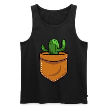 Cactus arbuste Cactus piquant jardinier de jardin - Débardeur bio Premium Homme - noir - Devant - AI Model Male 178 light (178cm)