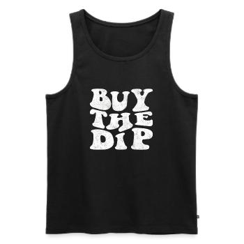 Buy the dip! retro white - Men's Premium Organic Tank Top - black - Front - AI Model Male 178 light (178cm)
