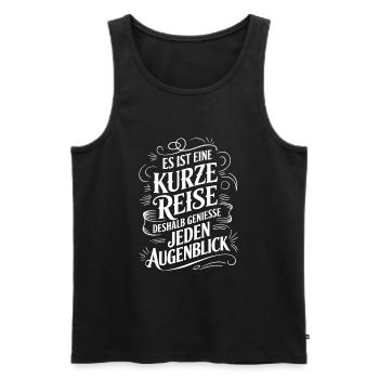 Das Leben ist eine kurze Reise - nutze die Zeit - Männer Premium Bio Tank Top - Schwarz - Vorne - Michal (187cm)
