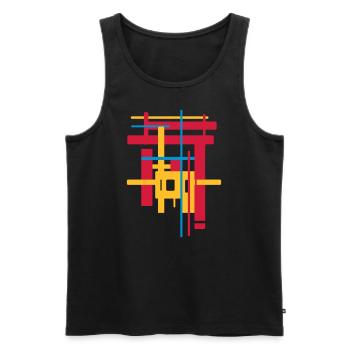 Abstract - Men's Premium Organic Tank Top - black - Front - Michal (187cm)