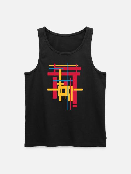 Abstract - Men's Premium Organic Tank Top - black