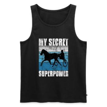 My Secret Superpower Trabrennen Trabreiter Sulky - Männer Premium Bio Tank Top - Schwarz - Vorne - Michal (187cm)