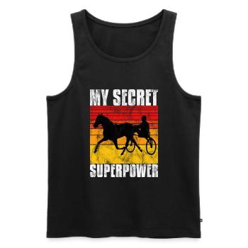 Ma course secrète de superpuissance Trabreiter Sulky - Débardeur bio Premium Homme - noir - Devant - Michal (187cm)