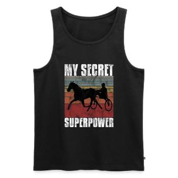 My Secret Superpower Trabrennen Trabreiter Sulky - Männer Premium Bio Tank Top - Schwarz - Vorne - Michal (187cm)