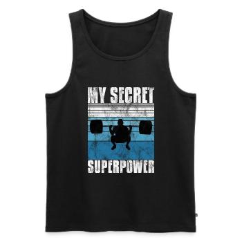 Bodybuilding Superpower Bodybuilder Fitness Retro - Männer Premium Bio Tank Top - Schwarz - Vorne - Michal (187cm)