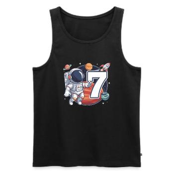 7th Birthday Astronaut Space Adventure for Boys - Männer Premium Bio Tank Top - Schwarz - Vorne - Michal (187cm)