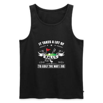 Lustiger Golf Spruch - Golfspieler Geschenk - Männer Premium Bio Tank Top - Schwarz - Vorne - Michal (187cm)