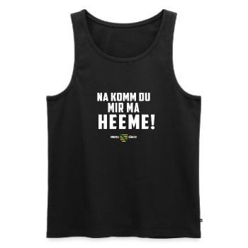 Na komm du mir ma Heeme! - sächsischer Spruch Ossi - Männer Premium Bio Tank Top - Schwarz - Vorne - Michal (187cm)