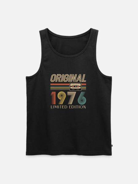 49e verjaardag originele 1976 49 jaar oude Gift - Mannen Premium Bio Tanktop - zwart