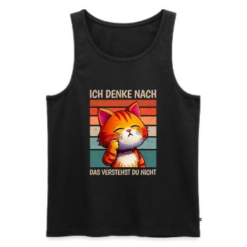 Katze Spruch Lustig Sarkasmus Meme - Männer Premium Bio Tank Top - Schwarz - Vorne - Michal (187cm)
