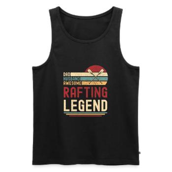 Ehemann Vater Rafting Legende Retro Vintage - Männer Premium Bio Tank Top - Schwarz - Vorne - Michal (187cm)