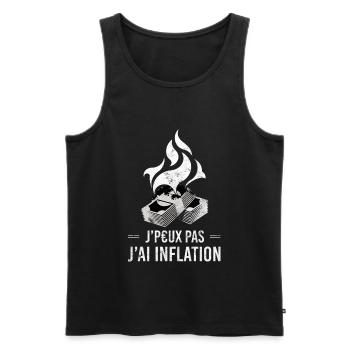Je Peux Pas J'ai Inflation Humour - Débardeur bio Premium Homme - noir - Devant - AI Model Male 178 light (178cm)