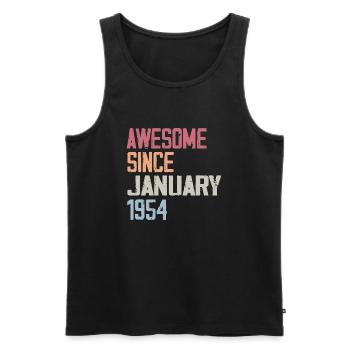 Geburtstag Januar 1954 Retro 1954 Januar - Männer Premium Bio Tank Top - Schwarz - Vorne - Michal (187cm)