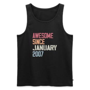 Geburtstag Januar 2007 Retro 2007 Januar - Männer Premium Bio Tank Top - Schwarz - Vorne - AI Model Male 178 light (178cm)