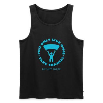 Fallschirm - Männer Premium Bio Tank Top - Schwarz - Vorne - Michal (187cm)