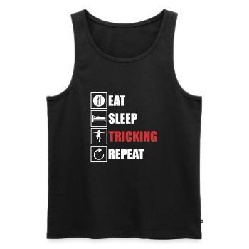 Mangez, dormez, TRICOTAGE, répétez T-shirt - Débardeur bio Premium Homme - noir - Devant - Michal (187cm)
