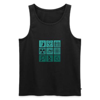 Wissenschaft - Männer Premium Bio Tank Top - Schwarz - Vorne - AI Model Male 178 light (178cm)