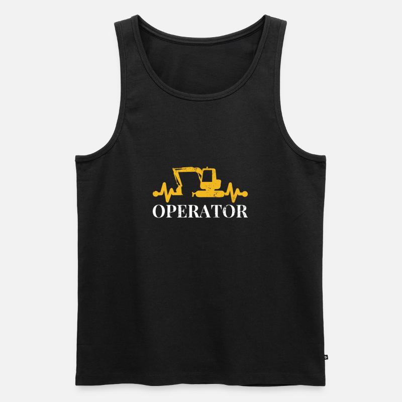 Baggerfahrer - Männer Premium Bio Tank Top - Schwarz