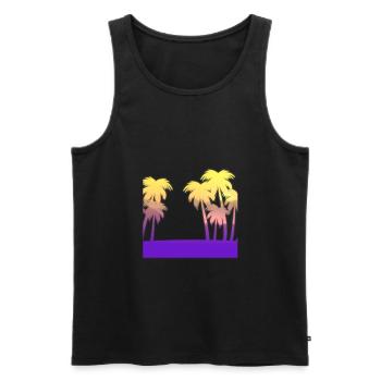 Palm island sunset - Men's Premium Organic Tank Top - black - Front - Michal (187cm)