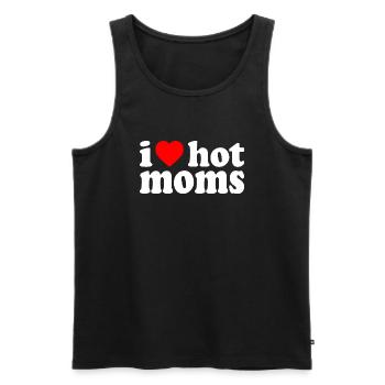 I love hot moms - Männer Premium Bio Tank Top - Schwarz - Vorne - Michal (187cm)