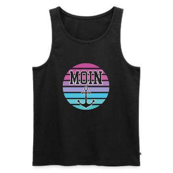 Moin Anker - Männer Premium Bio Tank Top - Schwarz - Vorne - AI Model Male 178 light (178cm)