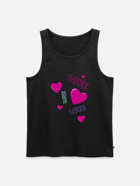 Herz- und Liebeschaos (Geschenk zum Valentinstag) - Männer Premium Bio Tank Top - Schwarz