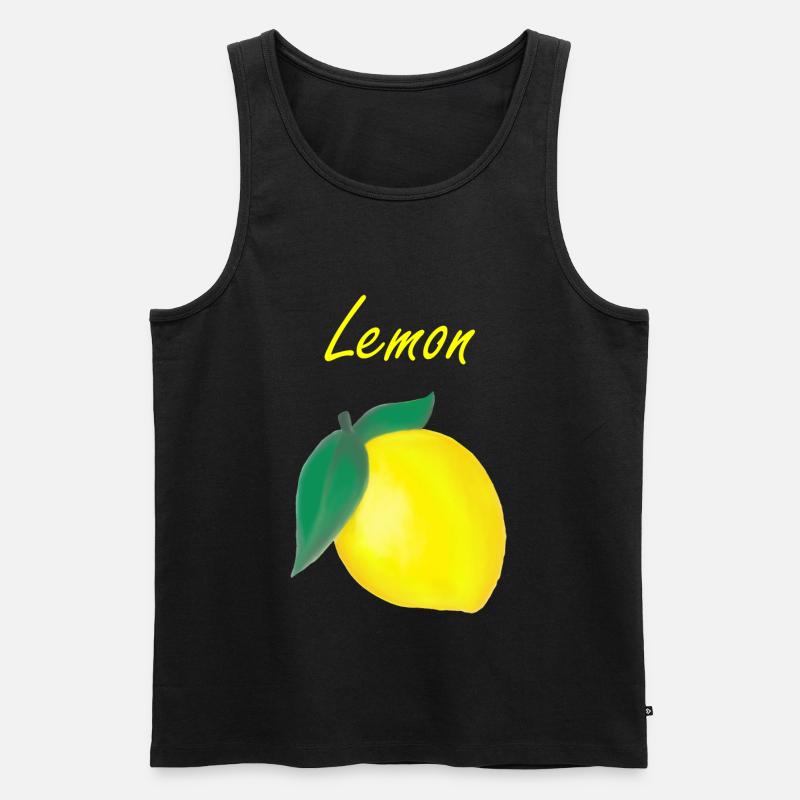 Lemon - Zitrone - Männer Premium Bio Tank Top - Schwarz