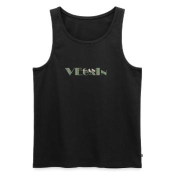 VegGain - Débardeur bio Premium Homme - noir - Devant - Michal (187cm)