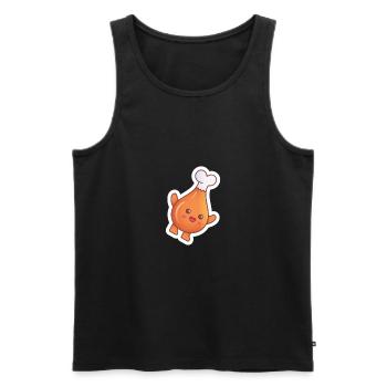 Happy Hot Dog - Manger Kawaii Design - Débardeur bio Premium Homme - noir - Devant - AI Model Male 178 light (178cm)
