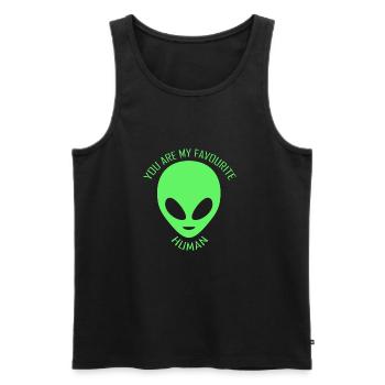 Alien. Love Aliens. You are my favourite human. - Men's Premium Organic Tank Top - black - Front - Michal (187cm)