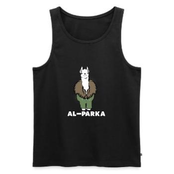 Lustiges Lama Alpaka Comic Tier Trend - Geschenk - Männer Premium Bio Tank Top - Schwarz - Vorne - AI Model Male 178 light (178cm)