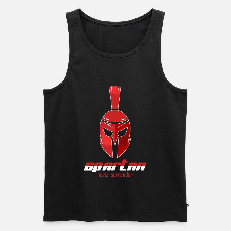 Sparta - never surrender - Men's Premium Organic Tank Top - black