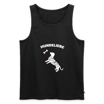 Hundeliebe Hund Dackel - Männer Premium Bio Tank Top - Schwarz - Vorne - Michal (187cm)