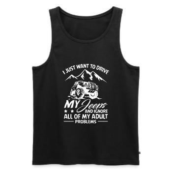 Mes Jeeps et ignorer les problèmes - Débardeur bio Premium Homme - noir - Devant - Michal (187cm)
