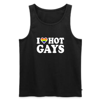 I love hot gays - Débardeur bio Premium Homme - noir - Devant - AI Model Male 178 light (178cm)