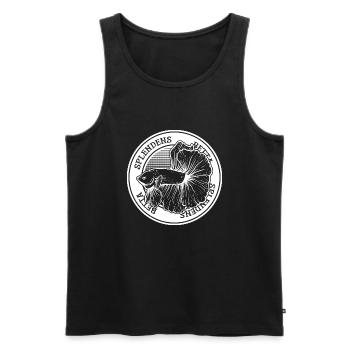Betta Splendens Tattoo Siamesischer Kampffisch - Männer Premium Bio Tank Top - Schwarz - Vorne - AI Model Male 178 light (178cm)