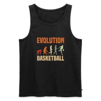 Basketball Evolution From Monkey To Men BBall - Débardeur bio Premium Homme - noir - Devant - Michal (187cm)