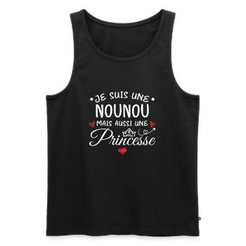 Je Suis Une Nounou, Mais Aussi Une Princesse - Débardeur bio Premium Homme - noir - Devant - AI Model Male 178 light (178cm)