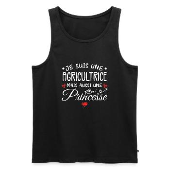 Je Suis Une Agricultrice, Mais Aussi Une Princesse - Débardeur bio Premium Homme - noir - Devant - Michal (187cm)