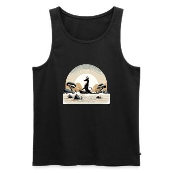 Mindful Xolo Dia de Muertos Meditation Yoga - Männer Premium Bio Tank Top - Schwarz - Vorne - AI Model Male 178 light (178cm)