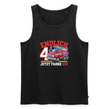 Finally 4 Now I Drive a Fire Engine - Men's Premium Organic Tank Top - black - Front - Michal (187cm)