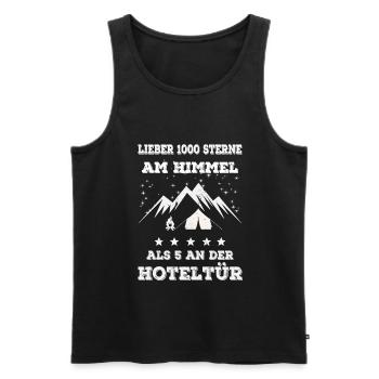 Lieber 1000 Sterne am Himmel als 5 an der Hoteltür - Männer Premium Bio Tank Top - Schwarz - Vorne - Michal (187cm)