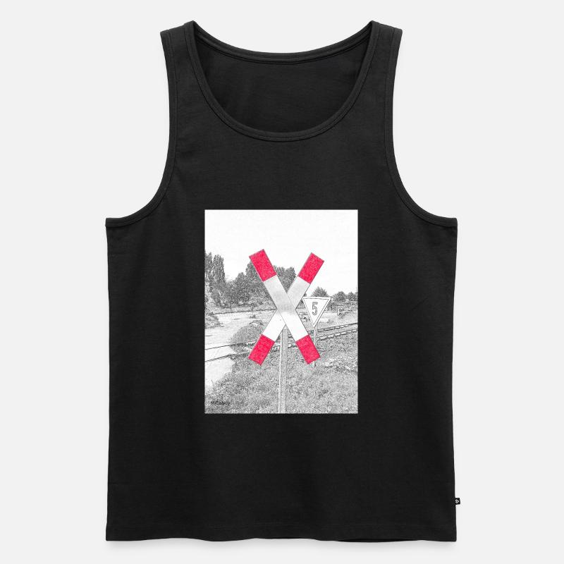 Andreaskreuz I - Männer Premium Bio Tank Top - Schwarz