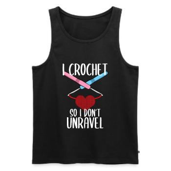 Je crochete pour ne pas démêler le crochet drôle - Débardeur bio Premium Homme - noir - Devant - Michal (187cm)