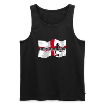 European Champion | Frauenfußball England Flagge - Männer Premium Bio Tank Top - Schwarz - Vorne - Michal (187cm)