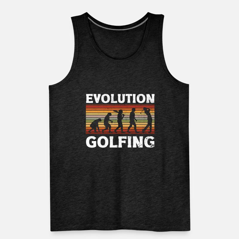Golf Evolution From Monkey To Men Golfing Men's Premium Organic Tank Top